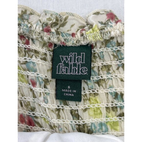 Floral Sleeveless Mini Dress Womens S Ruffled Hem Tie Shoulder Straps - Picture 8 of 12